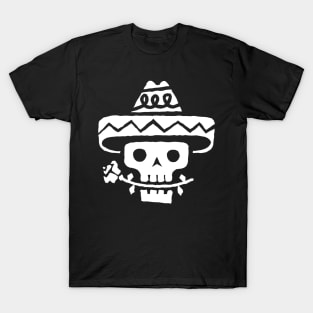 Just a White Skull in Sombrero T-Shirt